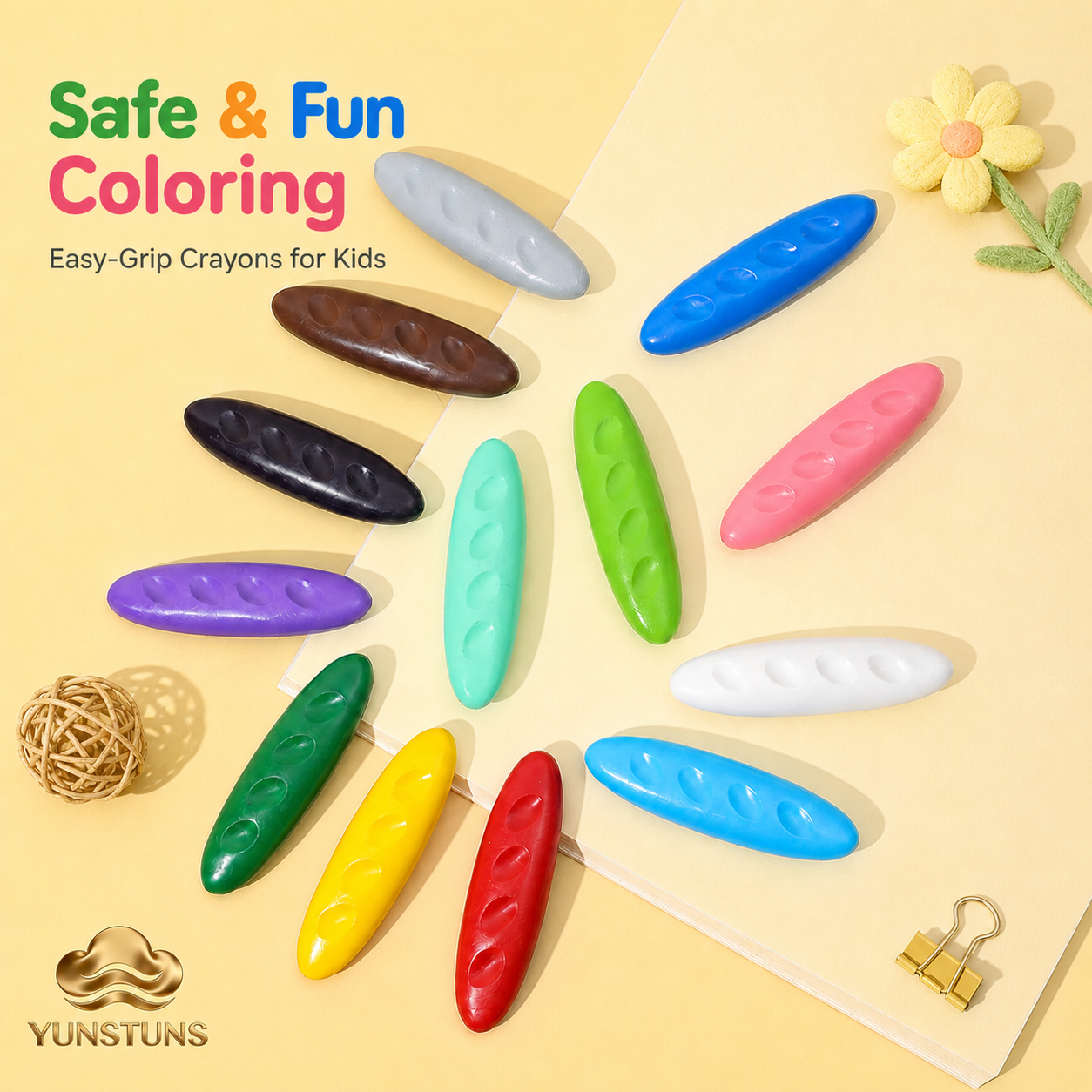 12/24/36Colors Children's Plastic Peanut Crayons Not Dirty Hand Washable for Correcting Hand Posture in Painting and Doodling - 图片 5