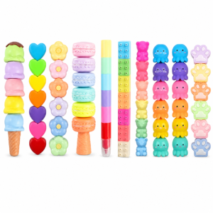 Macron Color Cute Kawaii Animal Octopus Flower Heart Shape Splicing Multi-section Cartoon Bear Pastel Stackable DIY Highlighter